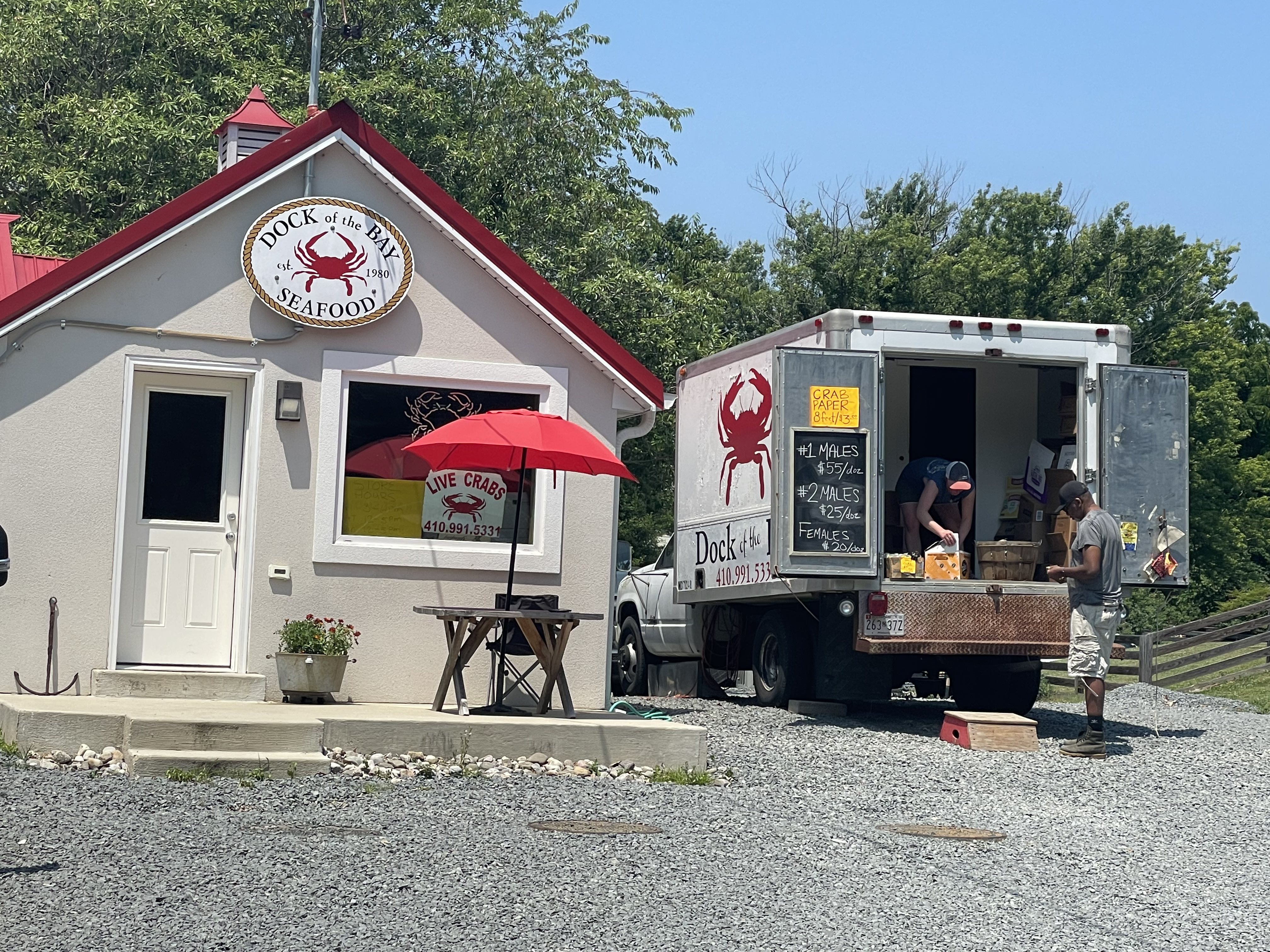 A storefront that sells fresh seafood